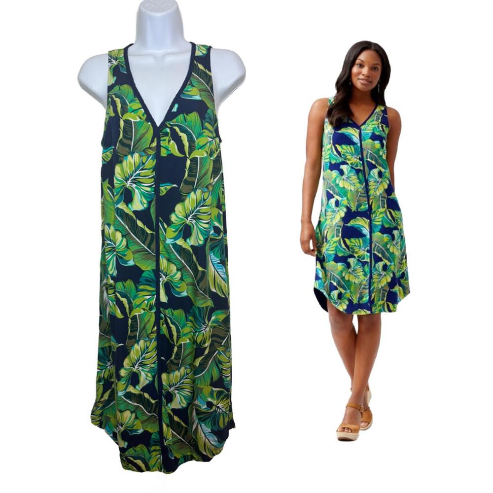 Tommy Bahama Women's Sz XS Tropical Palm Leaf Dress (1897)